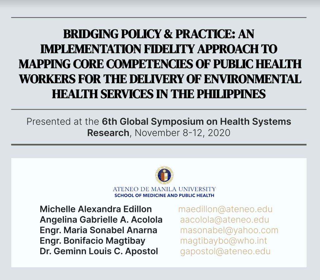Featured image for the article Bridging Policy & Practice: Mapping the core competencies of environmental health services in the Philippines